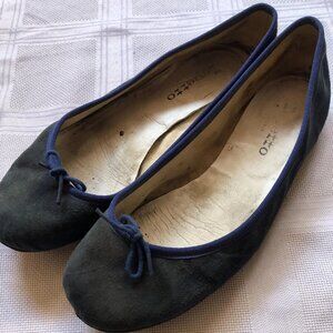 Blue suede leather Repetto shoes, flats, ballerina, size 9.5 US or 40 EU